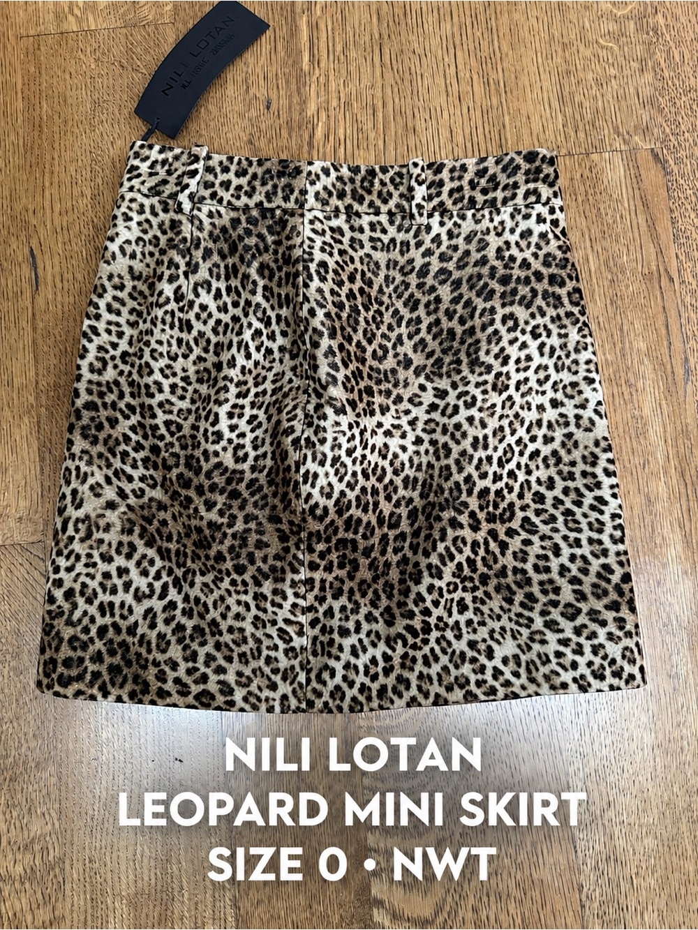 NWT Nili Lotan Rivoli Leopard Print Mini Skirt Size 0